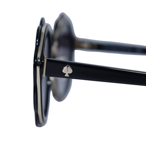 Kate Spade KARRIE Round Oversized Flower Sunglasses - Black / Gray Gradient-NWT - Picture 6 of 10